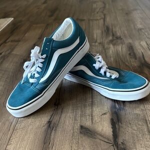 Vans Teal and White Sneakers
